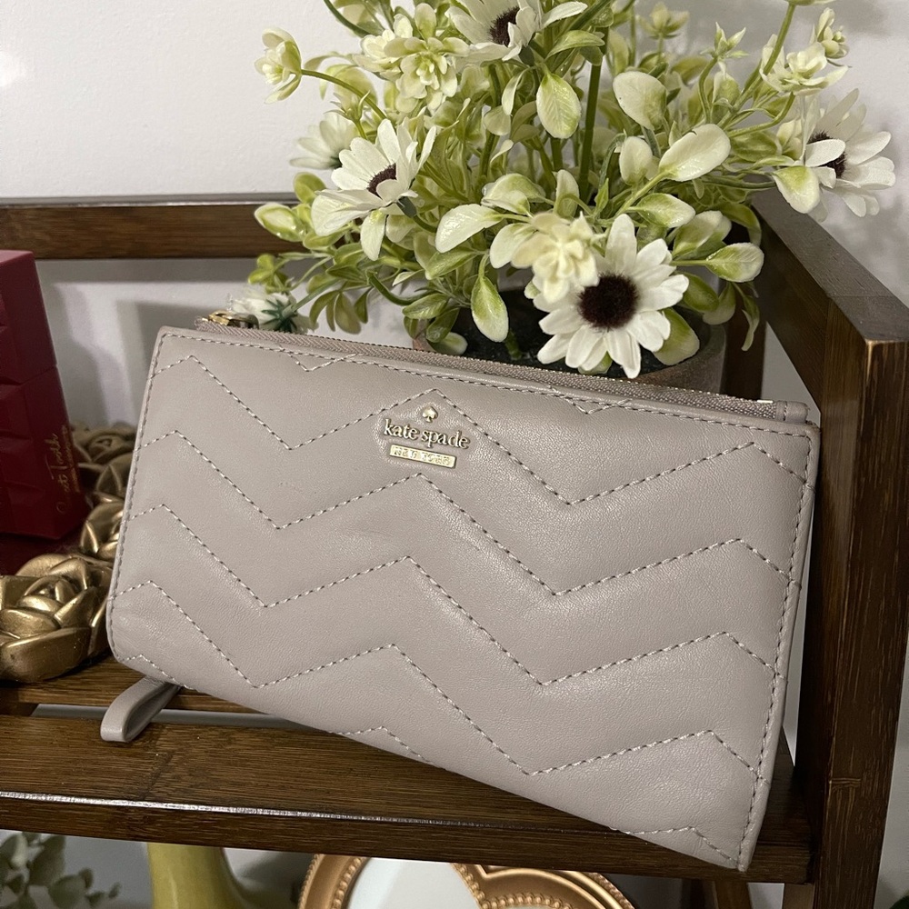 Kate Spade Taupe Wristlet Wallet